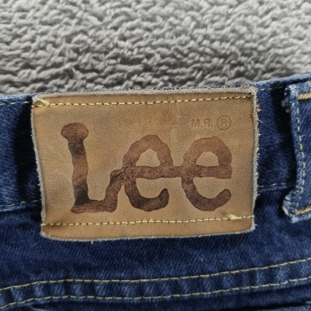 VTG Lee Jeans Womens 14 Blue Straight High Rise Made in USA Union 80s Talon - Picture 3 of 11